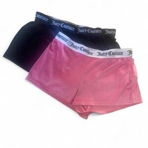Juicy Couture Black & Pink Logo Waistband Lounge Shorts Set